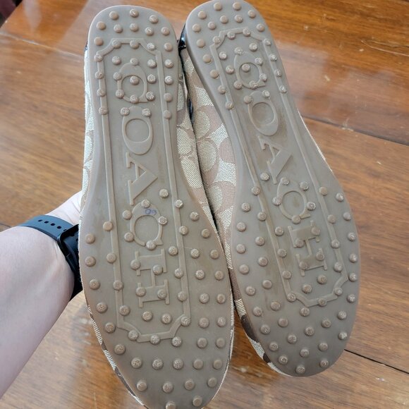 Coach Fortunata CC Metal & Brown Signature Logo Jacquard Flat/Loafers - Picture 11 of 11